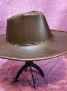 Picture of large leather cowboy hat