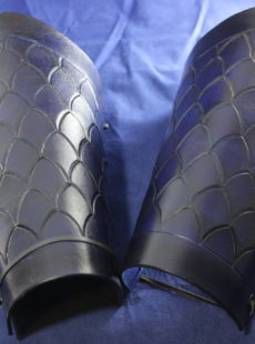 Picture of Blue scale leather vambraces